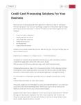 Credit Card Processing Solutions For Your Business PowerPoint PPT Presentation