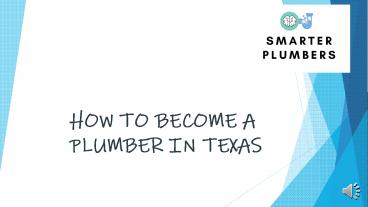 how to become a plumber in Texas