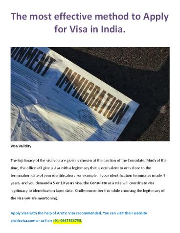 The most effective method to Apply for Visa in India.