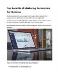 Top Benefits of Marketing Automation For Business PowerPoint PPT Presentation