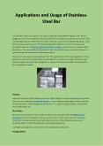 Applications and Usage of Stainless-Steel Bar PowerPoint PPT Presentation