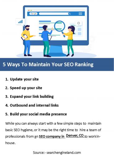 5 Ways To Maintain Your SEO Ranking