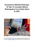 Ecommerce Website Redesign: 10 Tips To Consider Before Redesigning Your Online Store In 2021 PowerPoint PPT Presentation
