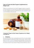 How to Choose the Best Organic Supplements for Weight Loss PowerPoint PPT Presentation