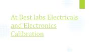 At BestLabs Electricals and Electronics Calibration