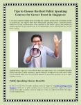 Some Ways to Choose the Best Public Speaking Courses for Career Boost in Singapore PowerPoint PPT Presentation