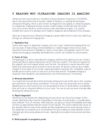 5 REASONS WHY ULTRASOUND IMAGING IS AMAZING