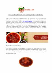 Treat your Taste Buds with Some Satiating Non-Vegetarian Pickles