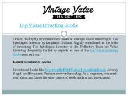 Top Value Investing Books (1)