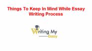 Things To Keep In Mind While Essay Writing Process