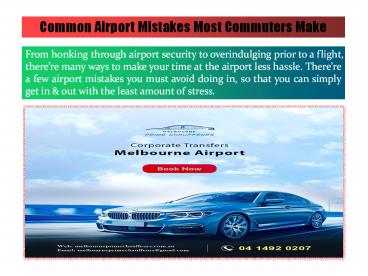 Common Airport Mistakes Most Commuters Make