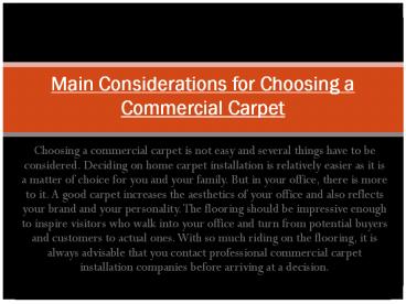 commercial carpet installation companies