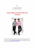 How to Match Your Shirt with Your Trousers PowerPoint PPT Presentation
