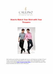 How to Match Your Shirt with Your Trousers