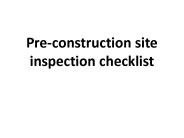 Pre-construction site inspection checklist