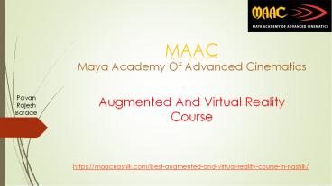Best Augmented & Virtual Reality Classes,Courses, Institute In Nashik | MAAC