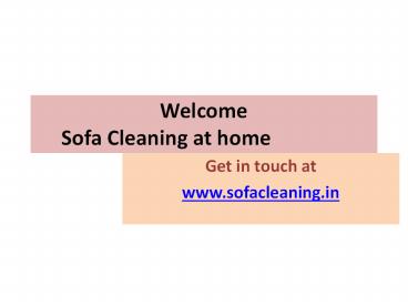 Sofa Cleaning at Home