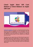 Check Apple Store Gift Card Balance || Check Balance on Apple Gift Card PowerPoint PPT Presentation