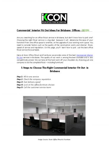 Commercial Interior Fit Out Ideas For Brisbane Offices - IKCON