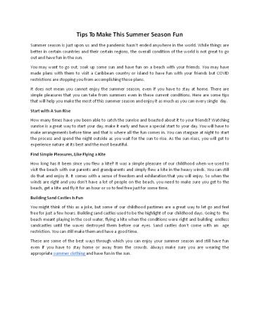 Tips to make your free time exciting