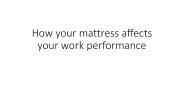 How your mattress affects your work performance