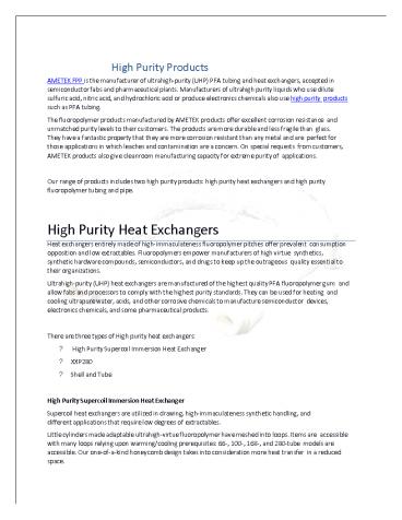 High Purity Products