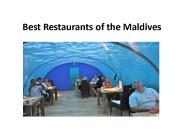 Best Restaurants of the Maldives