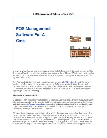 POS Management Software For A Cafe