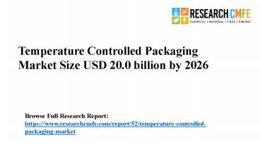 Temperature Controlled Packaging Market Size USD 20.0 billion by 2026