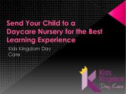 Daycare Nursery for the Best Learning experience