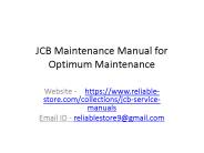 JCB Maintenance Manual
