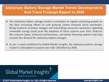 Stationary Battery Storage Market Research Report by Key Segment and Revenue Statistics to 2030