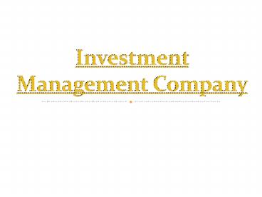 Investment Management Company - Risk Managers For Business