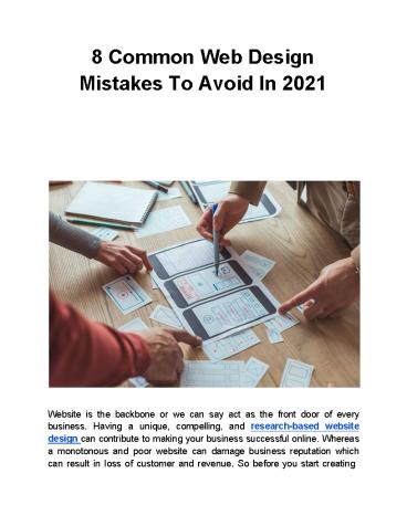 8 Common Web Design Mistakes To Avoid In 2021