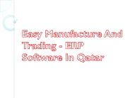 Easy Manufacture And Trading - ERP Software In Qatar