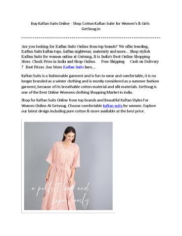 Buy Kaftan Suits Online