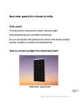 Best solar panels for a home in India. PowerPoint PPT Presentation