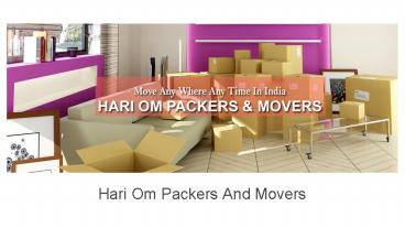 Affordable packers and movers in Hisar