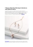 5 Tips to Style Pearl Earrings & Necklaces with Different Attires PowerPoint PPT Presentation