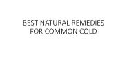 BEST NATURAL REMEDIES FOR COMMON COLD