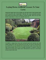 Laying Down Artificial Grasses To Your Lawn