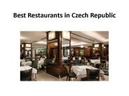 Best Restaurants in Czech Republic