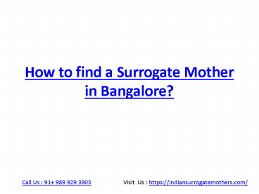 Surrogate Mother in Bangalore