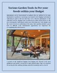 Various Garden Tools As Per your Needs within your Budget PowerPoint PPT Presentation