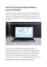 How to Choose the Right Offshore Service Provider