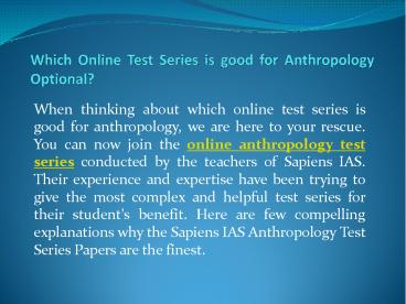 Best online test series for anthropology