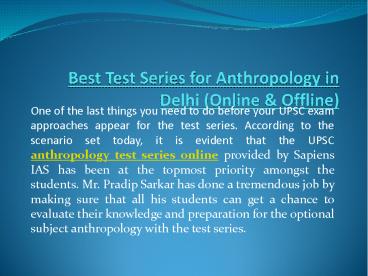 Anthropology test series online