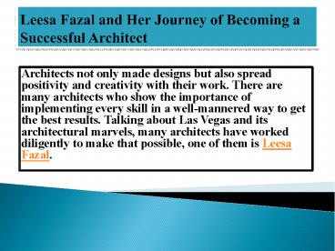 Best Architects Interior Designer in Las Vegas – Leesa Fazal