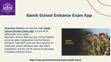 Top Rated Sainik School Entrance Exam App in India