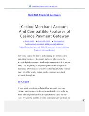 Casinos Payment Gateway